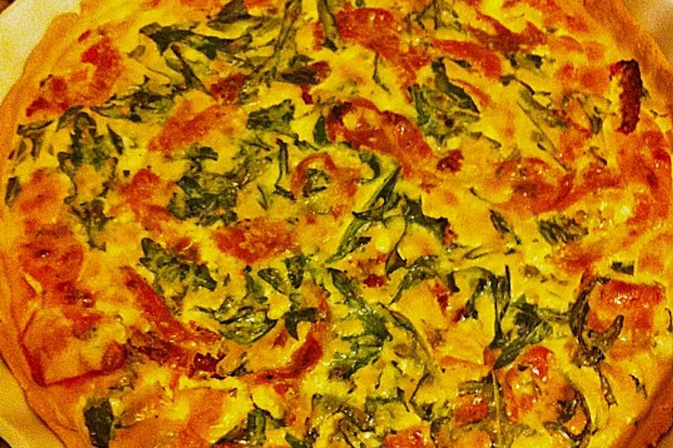 Quiche mit Rucola und Ziegenkäse