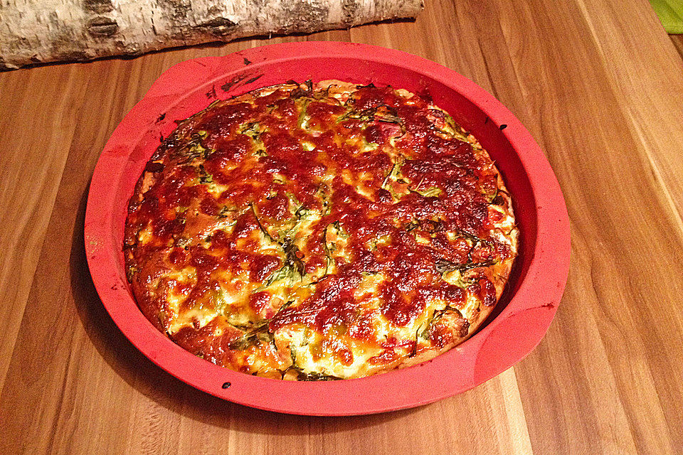 Quiche mit Rucola und Ziegenkäse