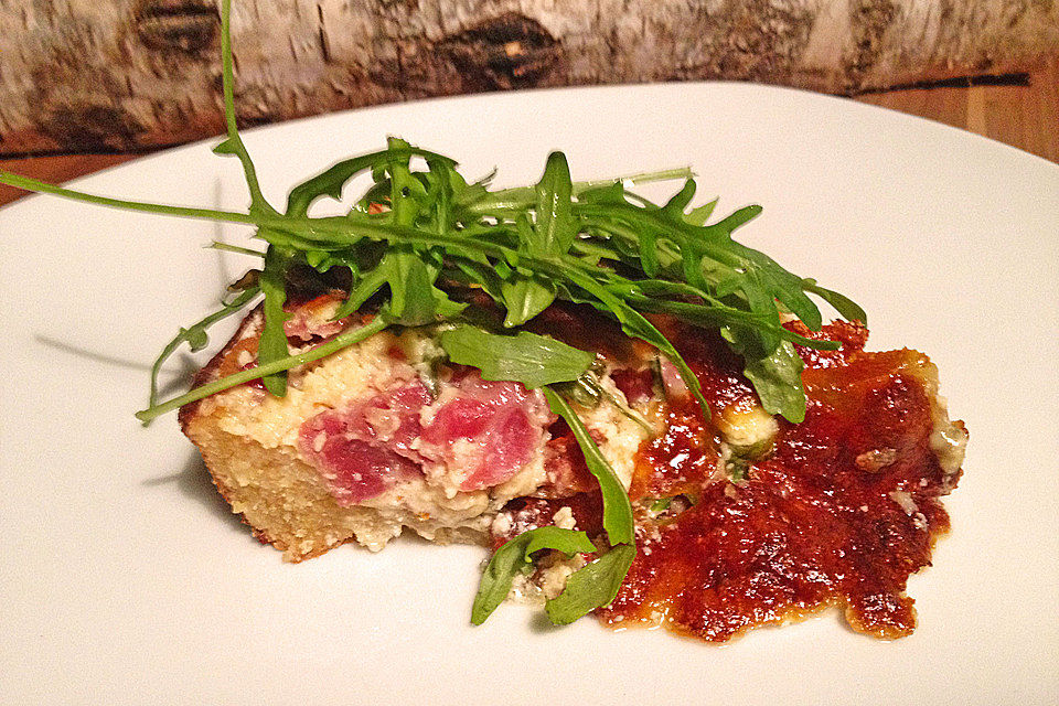 Quiche mit Rucola und Ziegenkäse