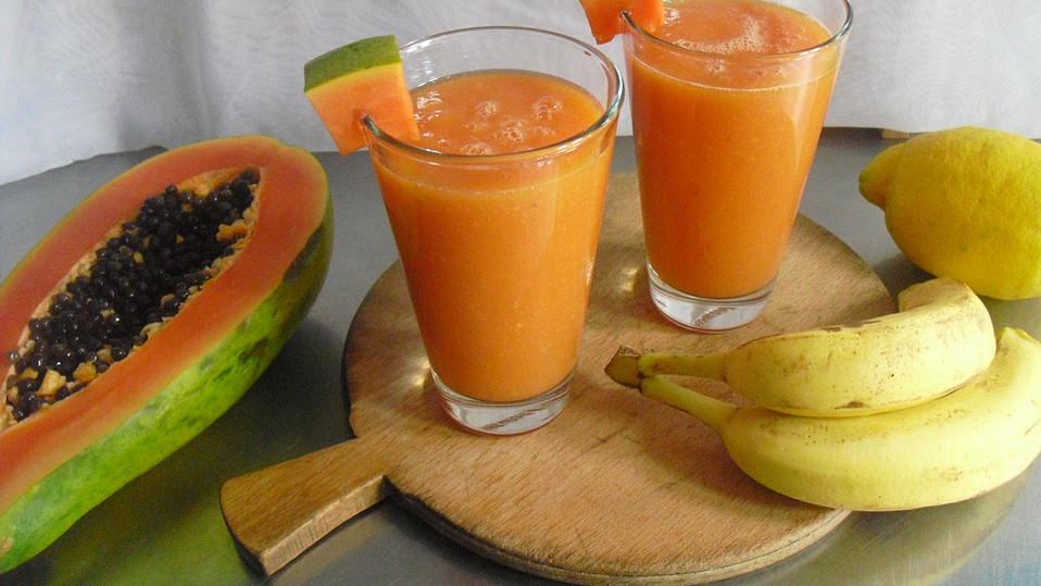 Papaya - Bananen - Smoothie von chefkoch Papaya - Bananen - Smoothie von chefkoch