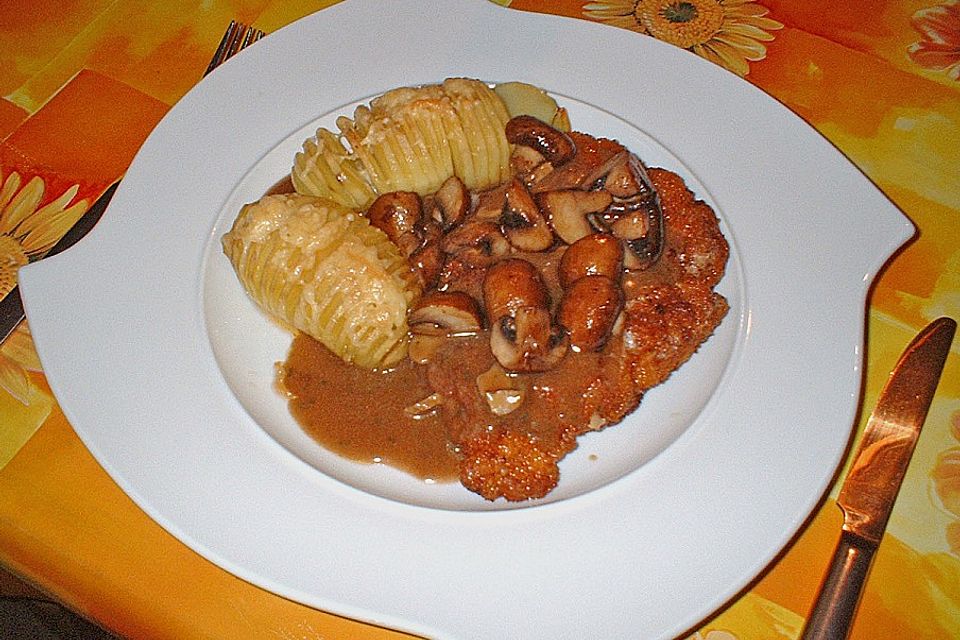 Hubertus - Nackenschnitzel mit Blätterkartoffeln