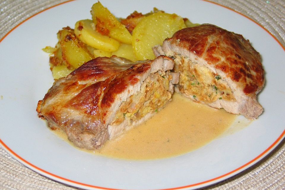 Schweinekotelett mit Grammelfülle