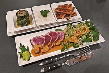 Thunfisch auf Sprossensalat