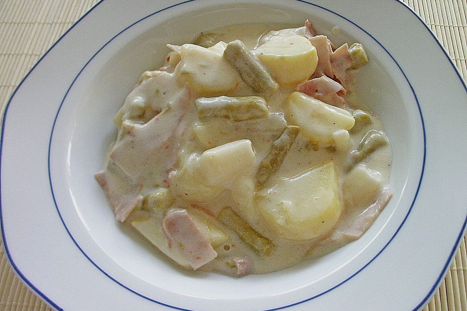 Bechamelkartoffeln mit Spargel