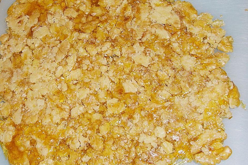 Daim - Blondies mit Walnusskrokant - Canacheglasur