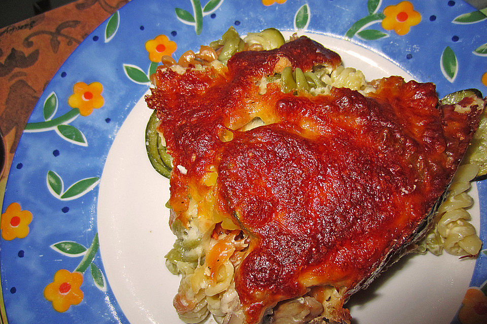 Bandnudelgratin mit Knoblauchsahne
