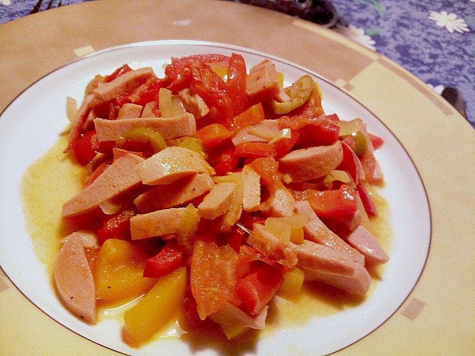 Paprikaschoten, Tomaten und Fleischwurst von tomatensalz| Chefkoch