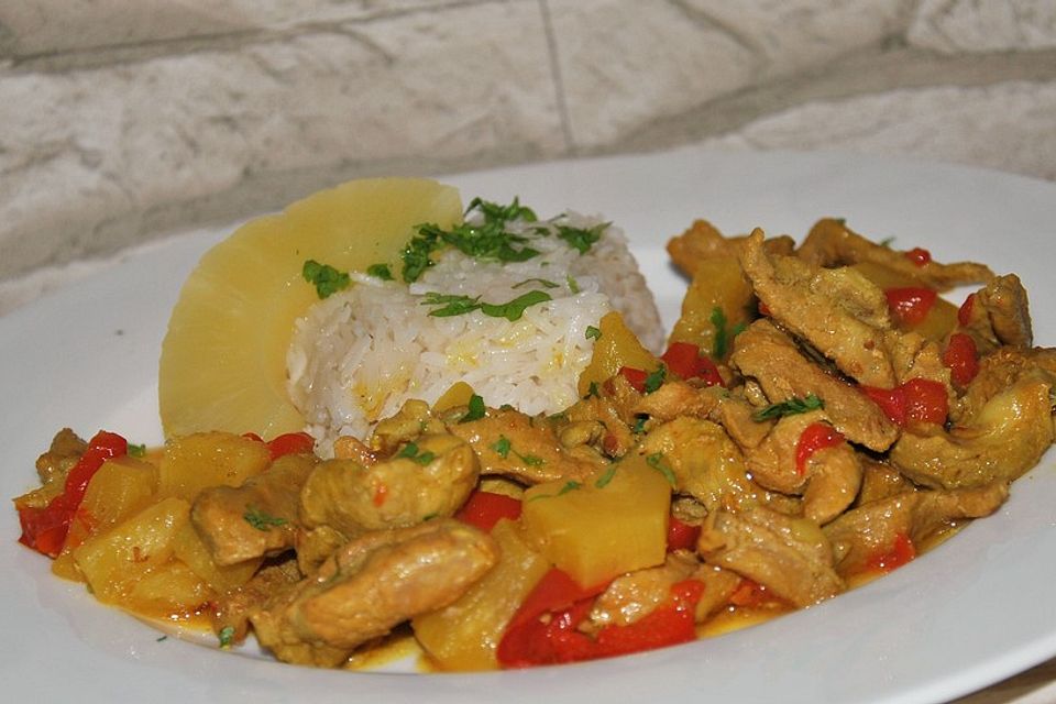 Curry - Geschnetzeltes mit Ananas