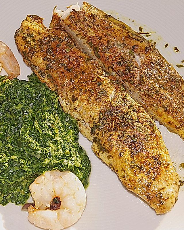 Tansanische Fischpfanne mit Spinat