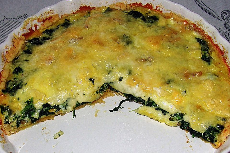 Vier - Käse - Quiche mit Spinat