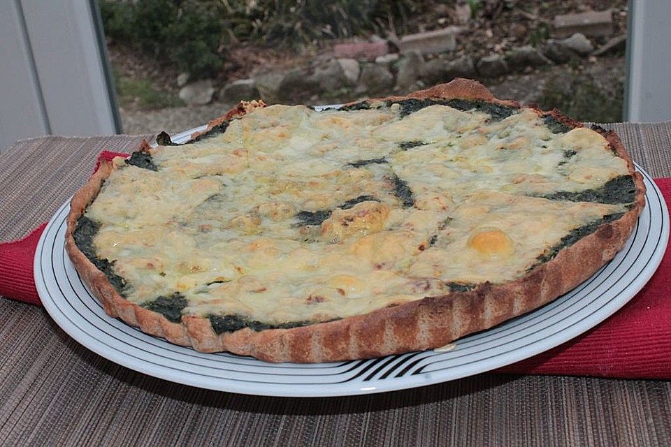 Vier - Käse - Quiche mit Spinat