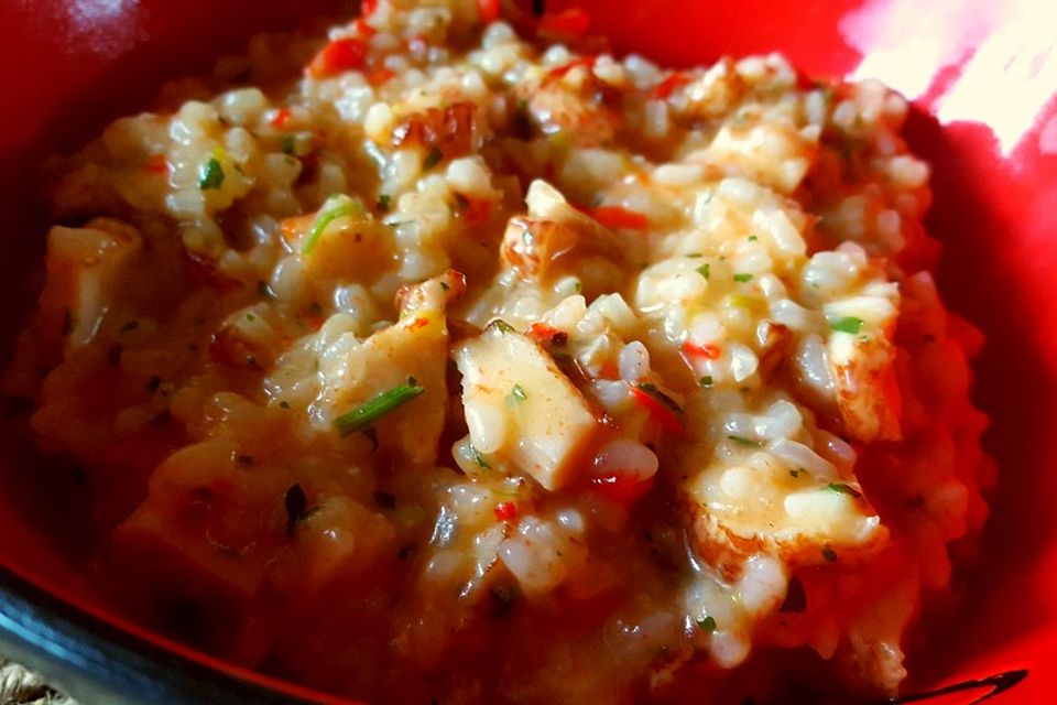 Risotto mit Hühnchen und Paprika