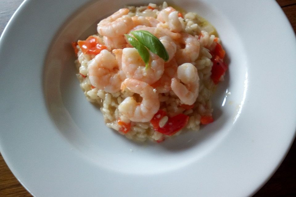 Risotto mit Hühnchen und Paprika