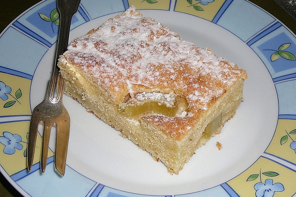 Vanille - Rhabarber Kuchen