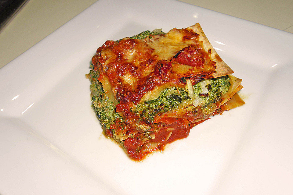 Lasagne mit Ricotta - Spinat - Füllung