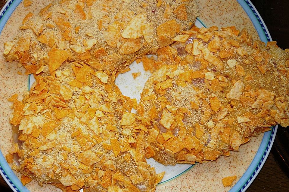 Axels Hähnchenschnitzel im Tacomantel