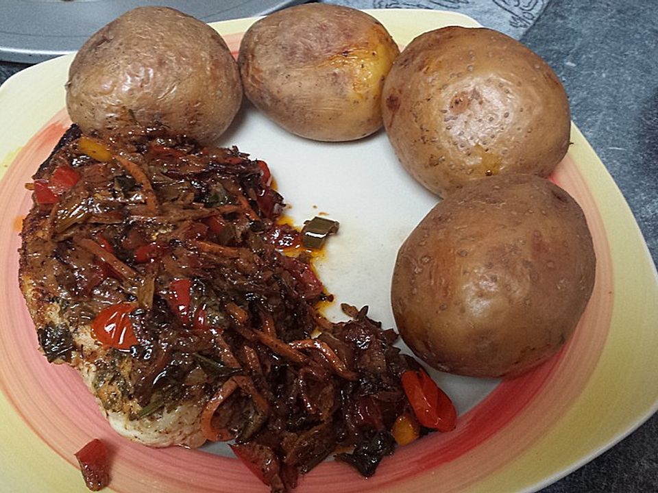 Hähnchen im Pergament nach Ille zu Ofen- oder Grillkartoffeln von ...