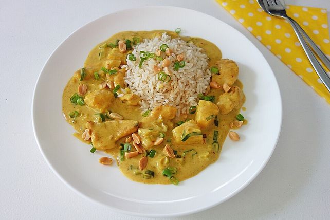 Hähnchen-Ananas-Curry mit Reis von Hot-as-Hell| Chefkoch