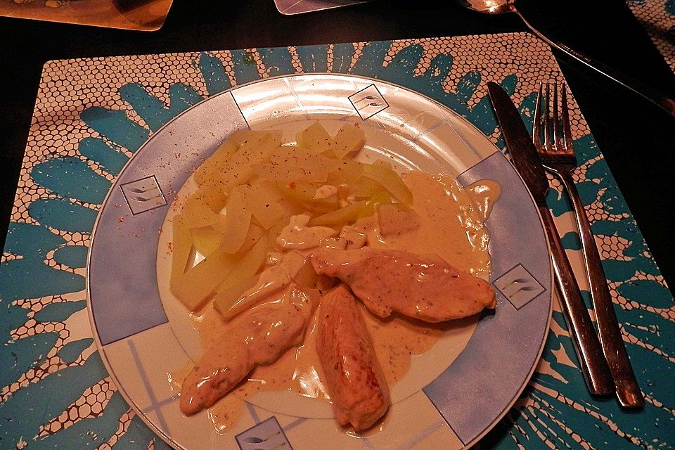 Hähnchenfilet mit Kohlrabi