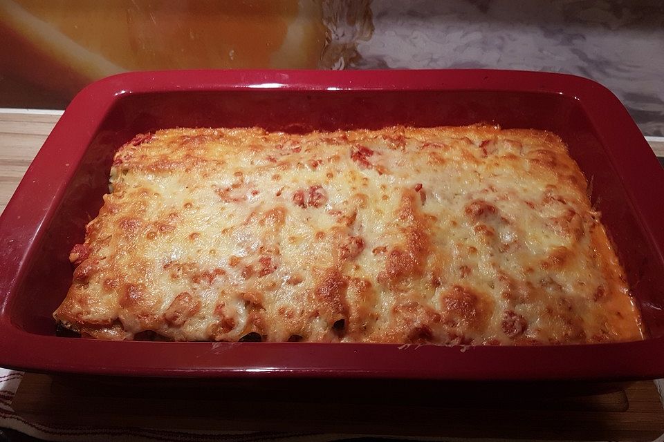 Cannelloni mit Spinat und Frischkäse