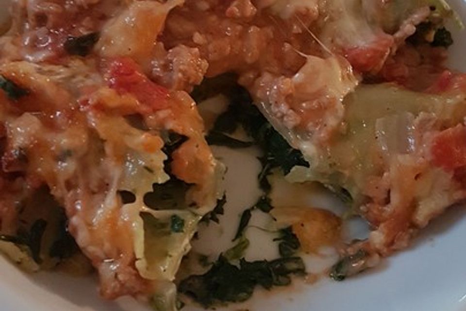 Cannelloni mit Spinat und Frischkäse