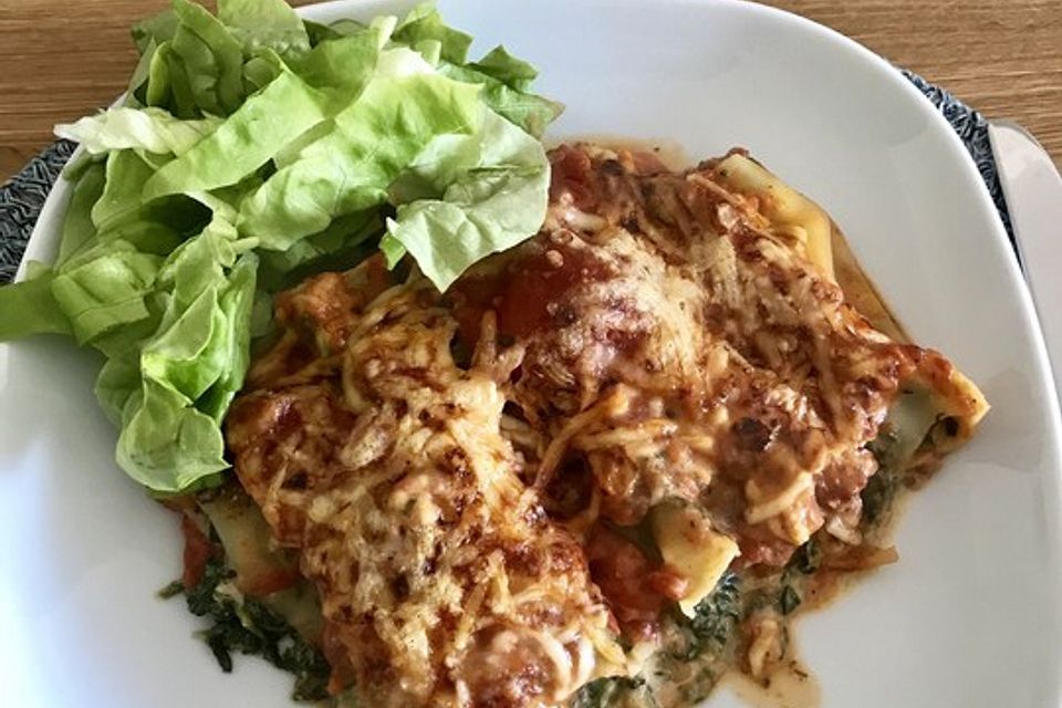 Cannelloni mit Spinat und Frischkäse