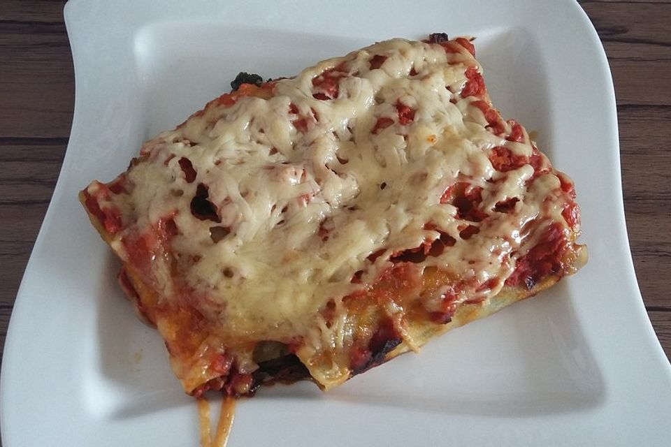 Cannelloni mit Spinat und Frischkäse