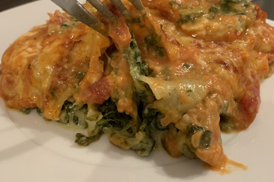 Cannelloni mit Spinat und Frischkäse