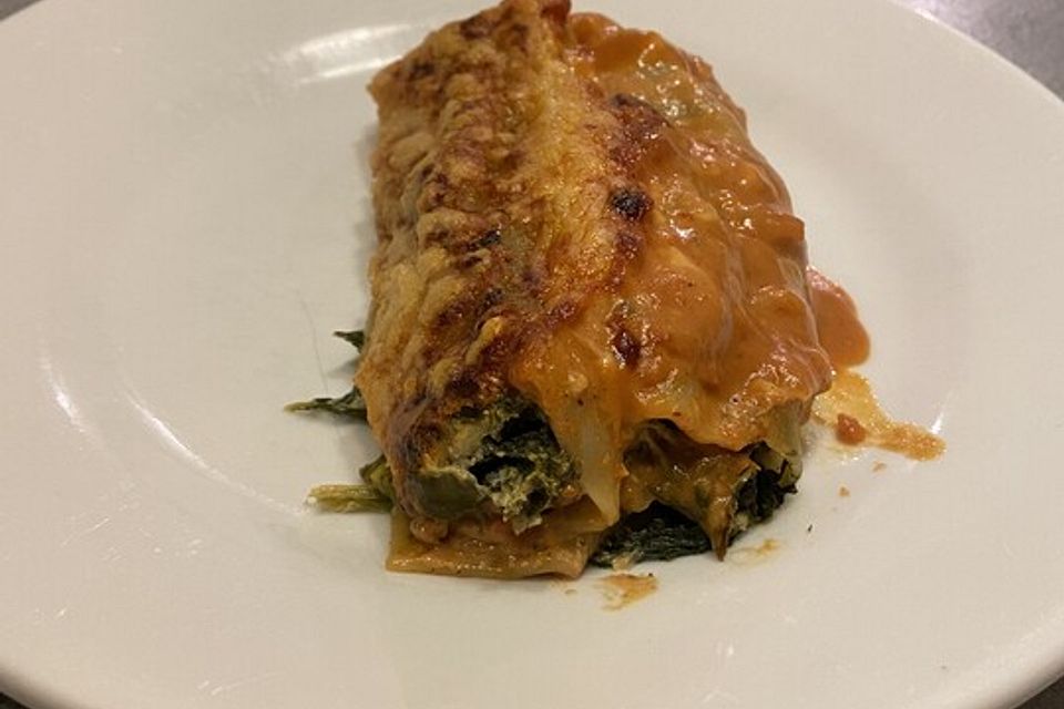 Cannelloni mit Spinat und Frischkäse