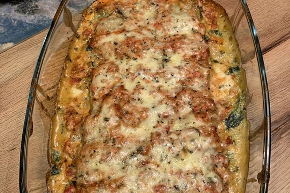 Cannelloni mit Spinat und Frischkäse