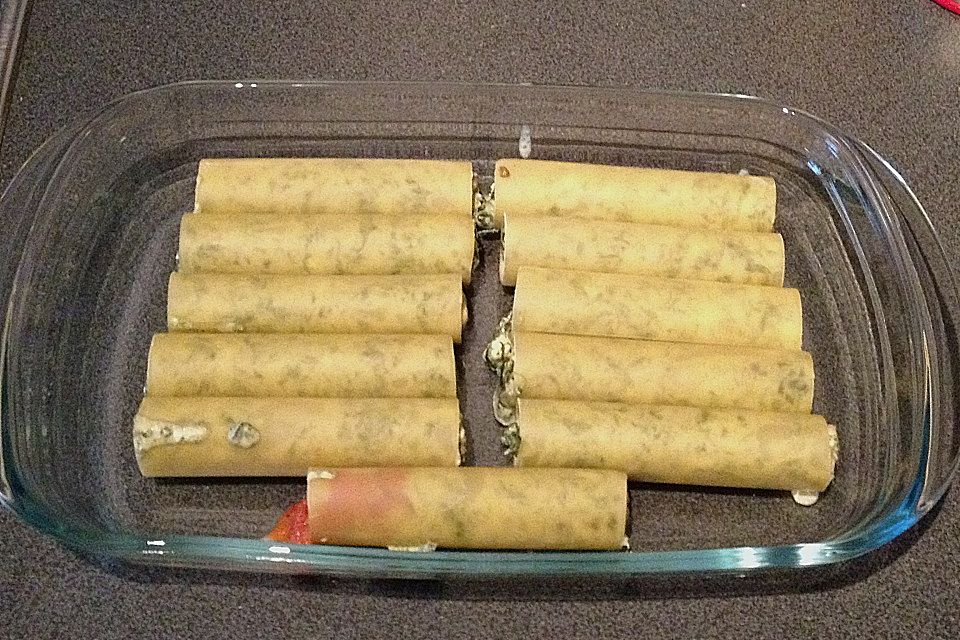 Cannelloni mit Spinat und Frischkäse