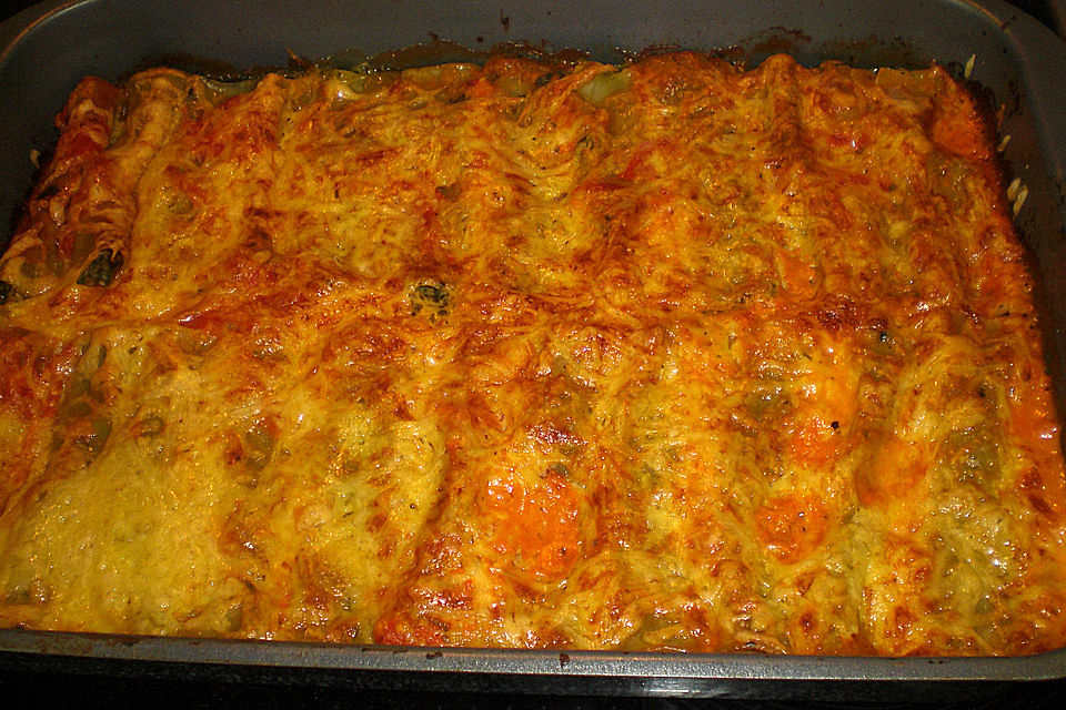 Cannelloni mit Spinat und Frischkäse