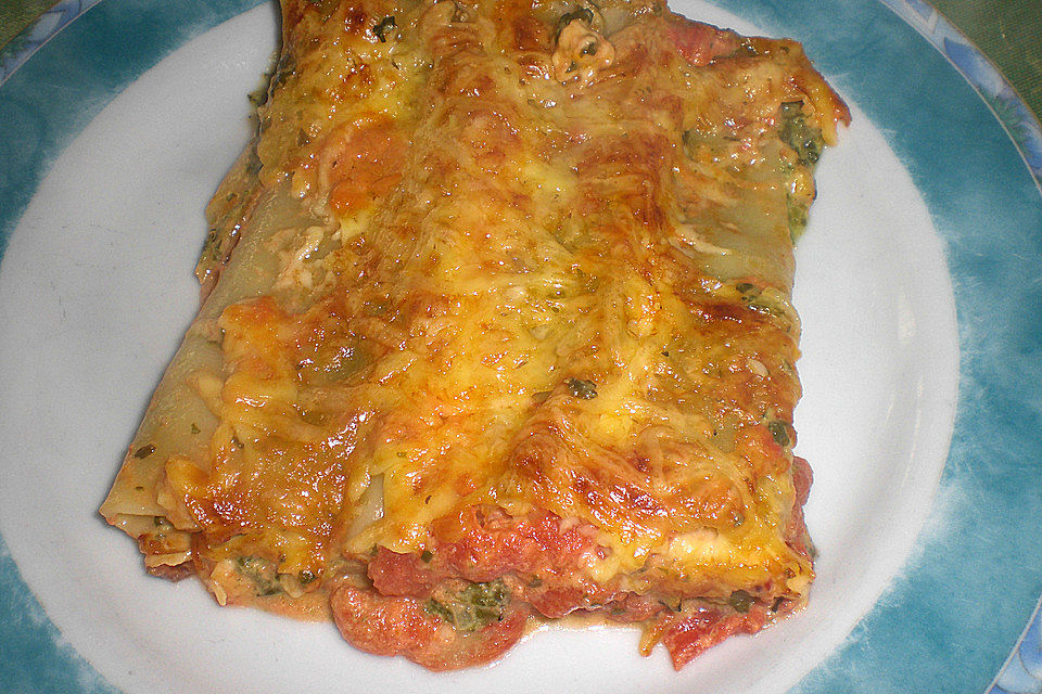 Cannelloni mit Spinat und Frischkäse