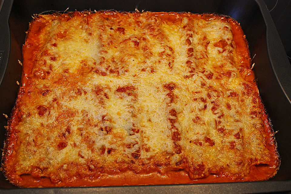 Cannelloni mit Spinat und Frischkäse