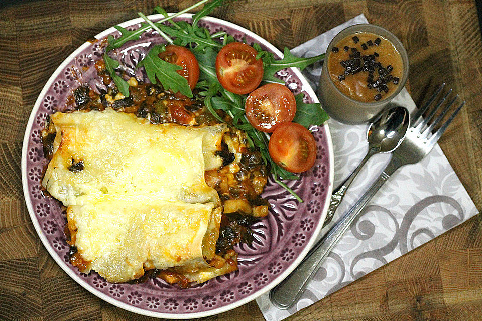 Cannelloni mit Spinat und Frischkäse