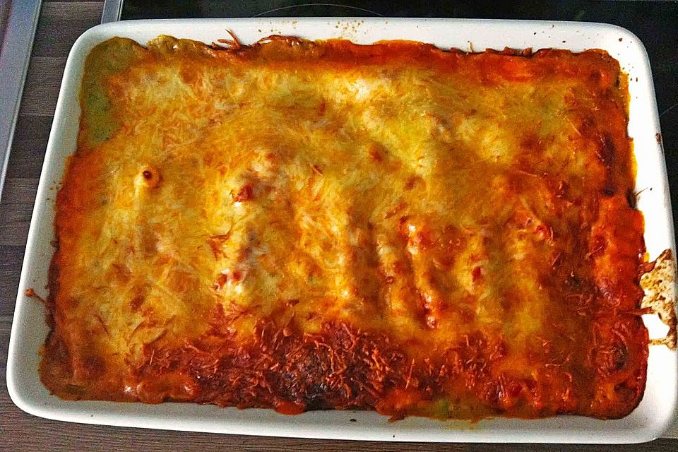 Cannelloni mit Spinat und Frischkäse