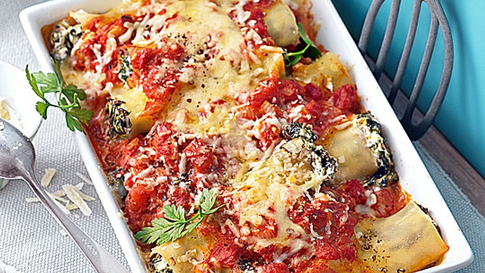 Cannelloni mit Spinat und Frischkäse von ischilein