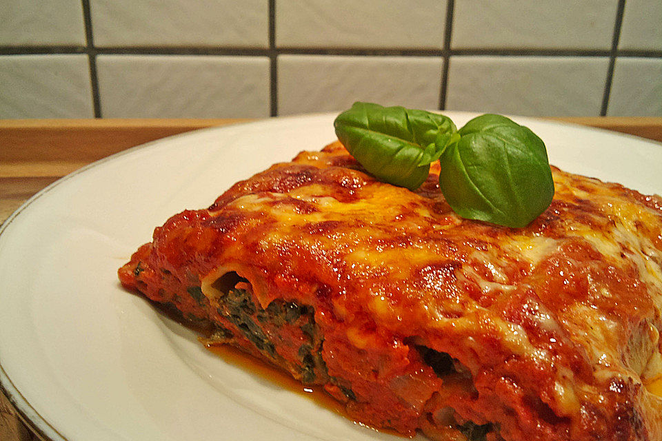 Cannelloni mit Spinat und Frischkäse