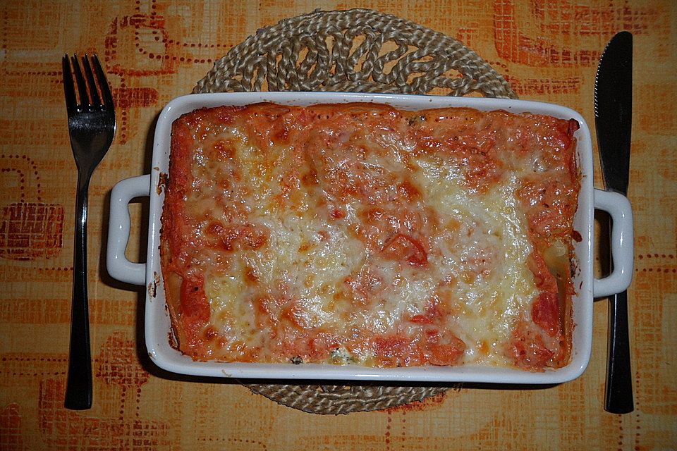 Cannelloni mit Spinat und Frischkäse