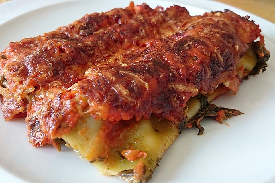 Cannelloni mit Spinat und Frischkäse