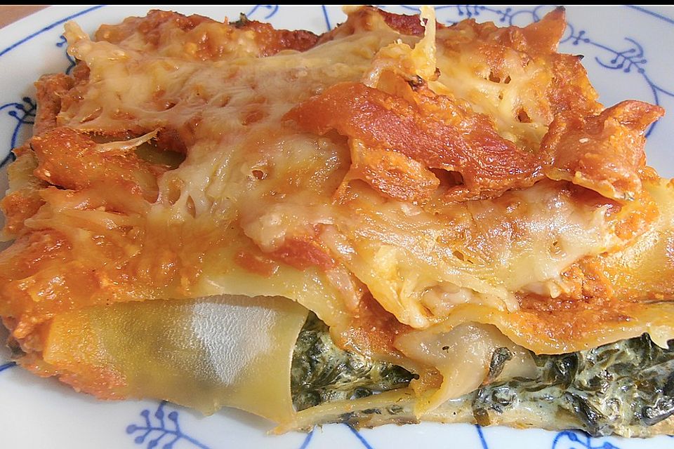 Cannelloni mit Spinat und Frischkäse