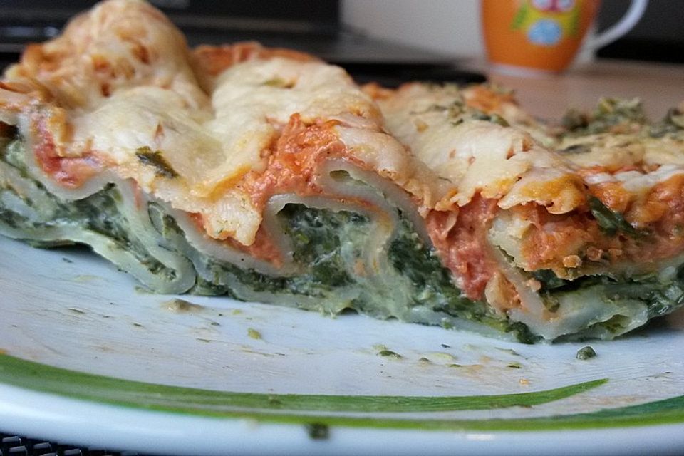 Cannelloni mit Spinat und Frischkäse