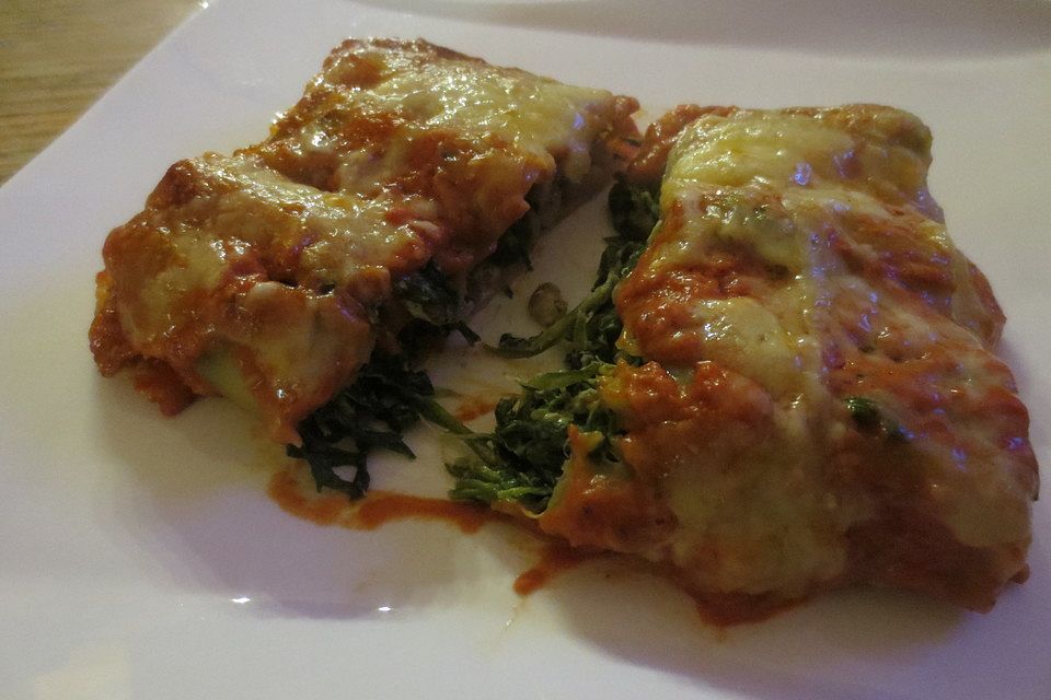 Cannelloni mit Spinat und Frischkäse