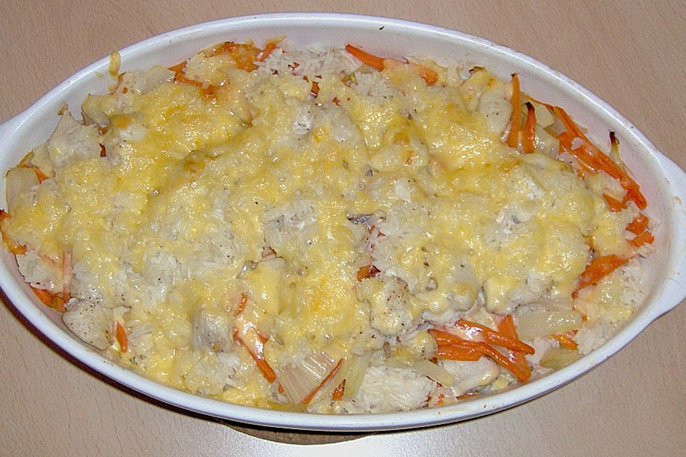 Fischauflauf mit Fenchel und Möhren