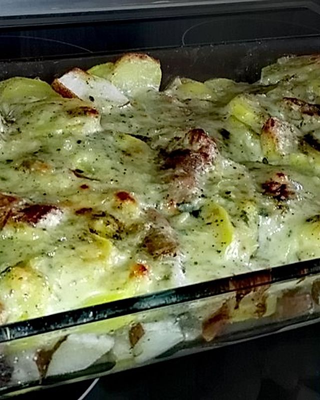 Schweinefilet - Kartoffel - Gratin mit Birne