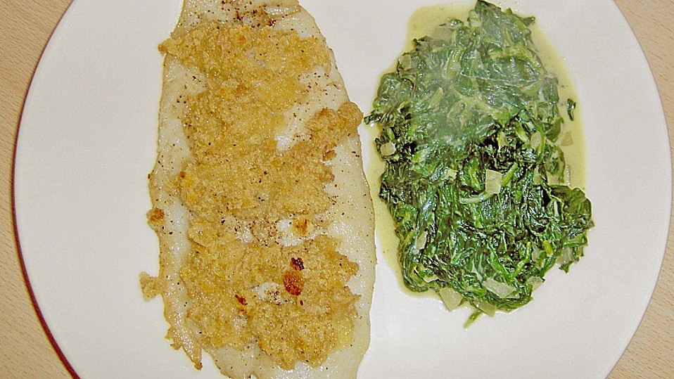 Pangasius mit Ingwerkruste und Kokos - Spinat von daja