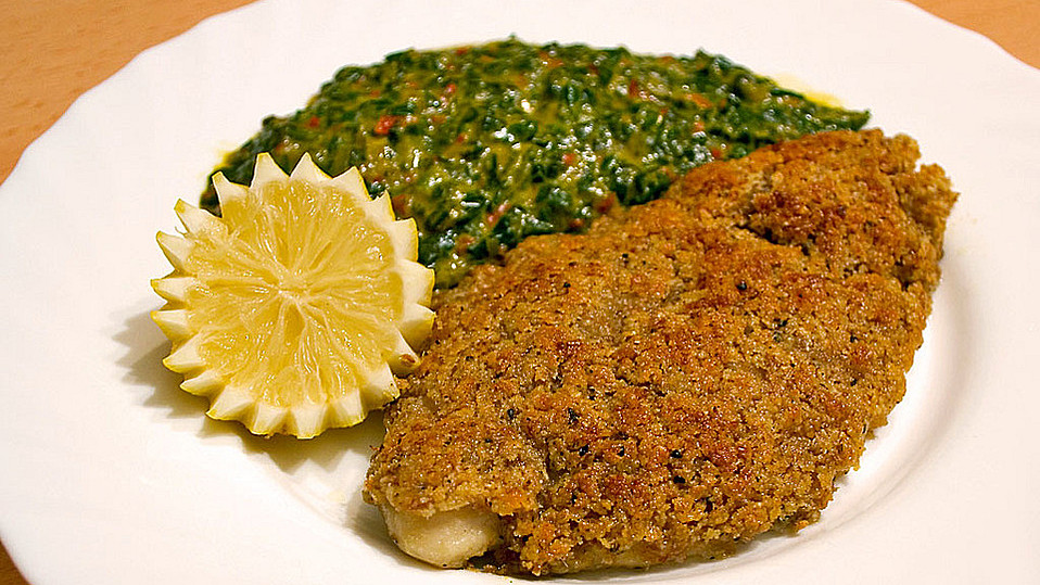 Pangasius mit Ingwerkruste und Kokos - Spinat von daja