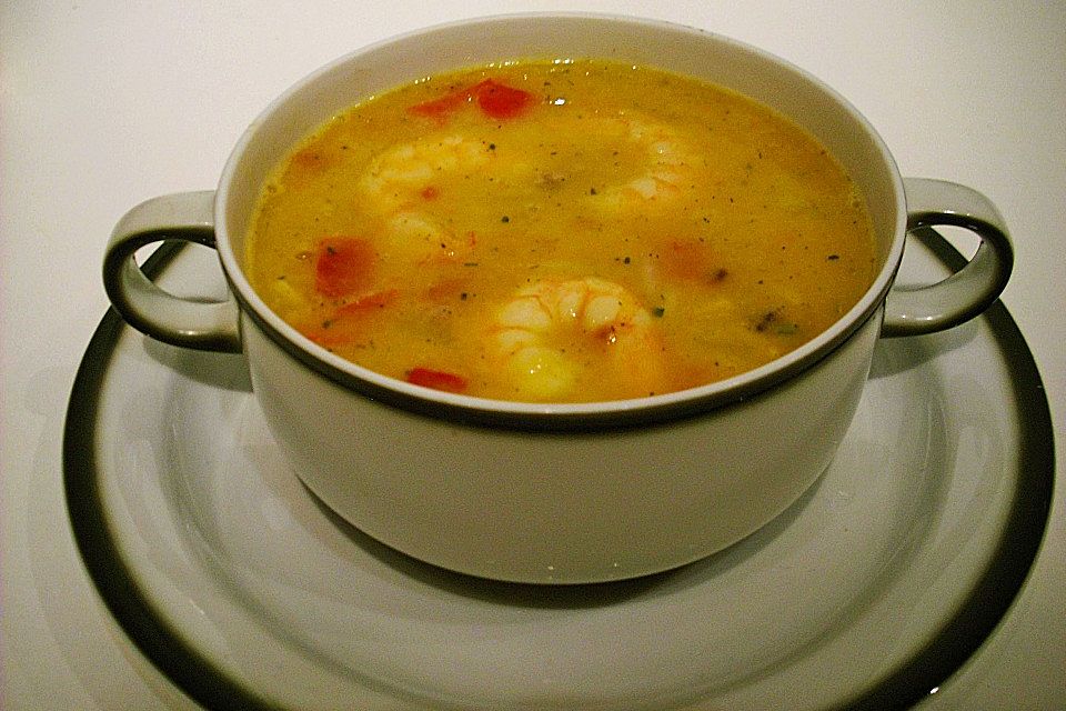 Garnelen - Kokos - Curry - Suppe