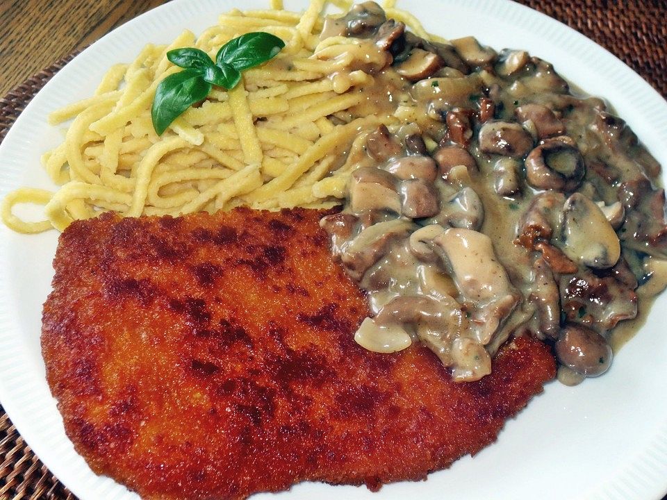 Schnitzel Mit Pilzsosse Von Svenny87 Chefkoch