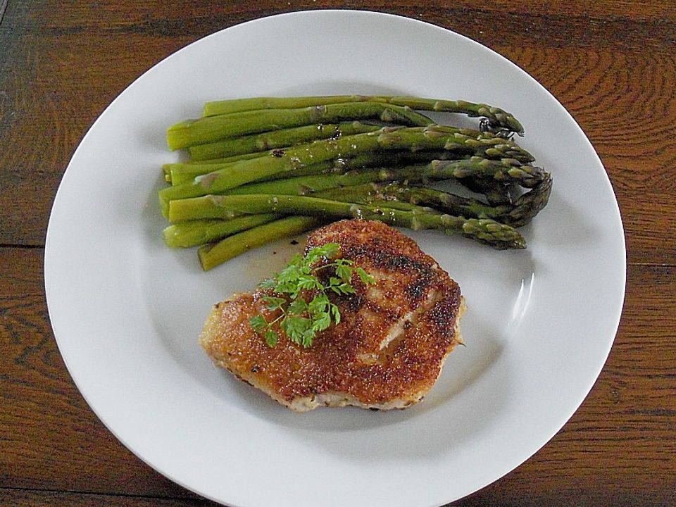 Parmesanschnitzel mit Spargel| Chefkoch